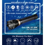 Ano D710S Dive Light with Magnetic Rotary Switch Kingkong 2 x 26650 Batteries and USB Charger Included 1000 Lumens Underwater Scuba Dive Flashlight with Cree XML U2 LED 650ft Waterproof - Image 3