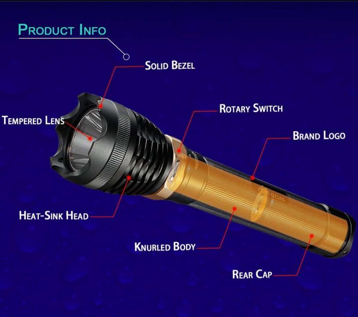 Ano D710S Dive Light with Magnetic Rotary Switch Kingkong 2 x 26650 Batteries and USB Charger Included 1000 Lumens Underwater Scuba Dive Flashlight with Cree XML U2 LED 650ft Waterproof - Image 4