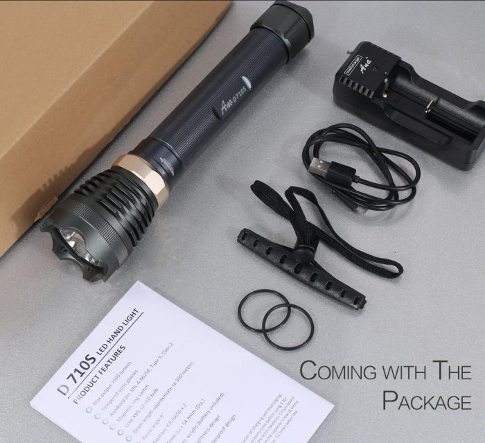 Ano D710S Dive Light with Magnetic Rotary Switch Kingkong 2 x 26650 Batteries and USB Charger Included 1000 Lumens Underwater Scuba Dive Flashlight with Cree XML U2 LED 650ft Waterproof - Image 5