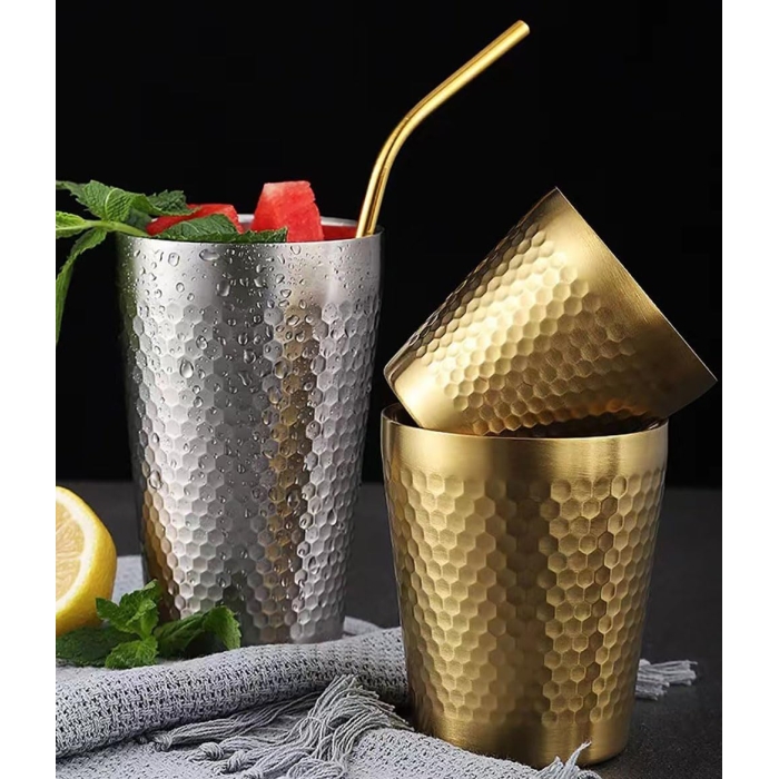 304 Stainless Steel Teacup Coffee Cup Mug Tumber Drinking Mugs Tea Cups for Water, Milk, Juice, Tea, Beer, Champagne, Wine, etc (450ML, Silver) - Image 7