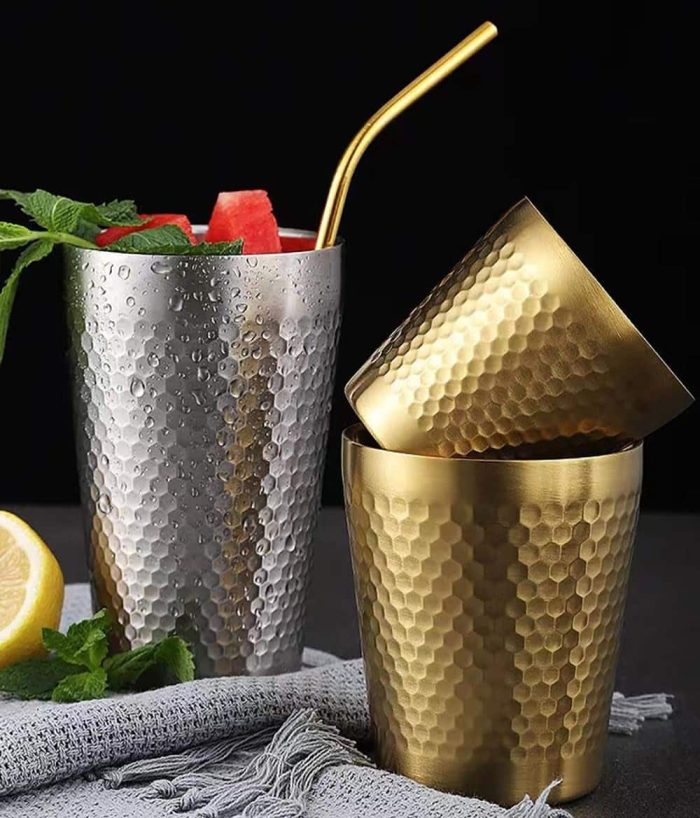 304 Stainless Steel Teacup Coffee Cup Mug Tumber Drinking Mugs Tea Cups for Water, Milk, Juice, Tea, Beer, Champagne, Wine, etc (450ML, Silver) - Image 7