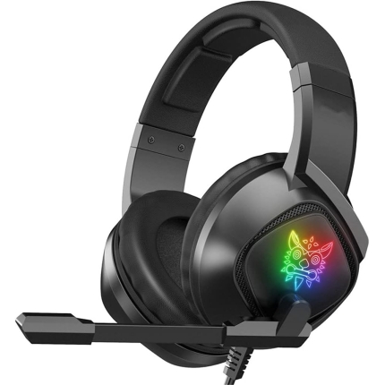 GZCRDZ K19 3.5mm Gaming Headset PS4 PC Gamer Stereo Earphones Bass Headphone with Mic LED Light RGB (Black)
