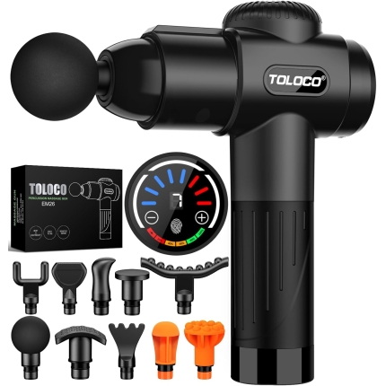 TOLOCO Massage Gun, Upgrade Percussion Muscle Massage Gun for Athletes, Handheld Deep Tissue Massager