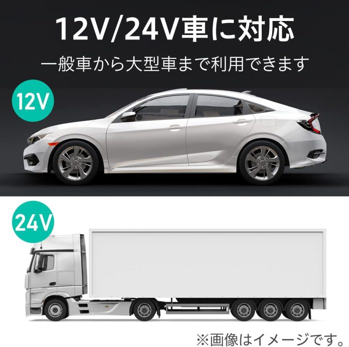 AUKEY CC-Y22-BK Cigarette Lighter Socket, USB Car Charger, 48 W, USB-A, USB-C 2 Ports, High Output, Supports Simultaneous Charging of 2 Devices, Black, Smartphone, iPhone, Android, Compact, - Image 4