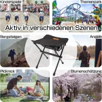 Folding Stool Camping Stool Portable Folding Stool with Ultralight Aluminium Frame Steel Lightweight and Stable for Fishing Hiking Camping Picnic Travel (Black) - Image 6