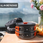 Camping Cookware Mess Kit for Backpacking Gear - Camping Pots and Pans Set with Cups Plates Flatware - Camping Cooking Set Accessories - Survival Gear and Equipment - Image 6