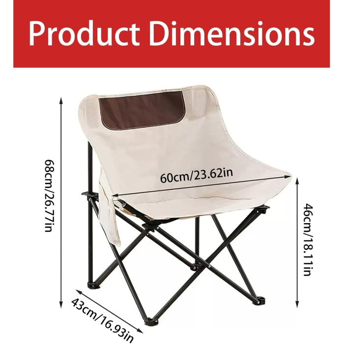 Quick Fold Outdoor Chair Includes One Side Pocket And Carry Bag. Great For Use At Camp, Beach Or During Sports Activities Black - Image 3