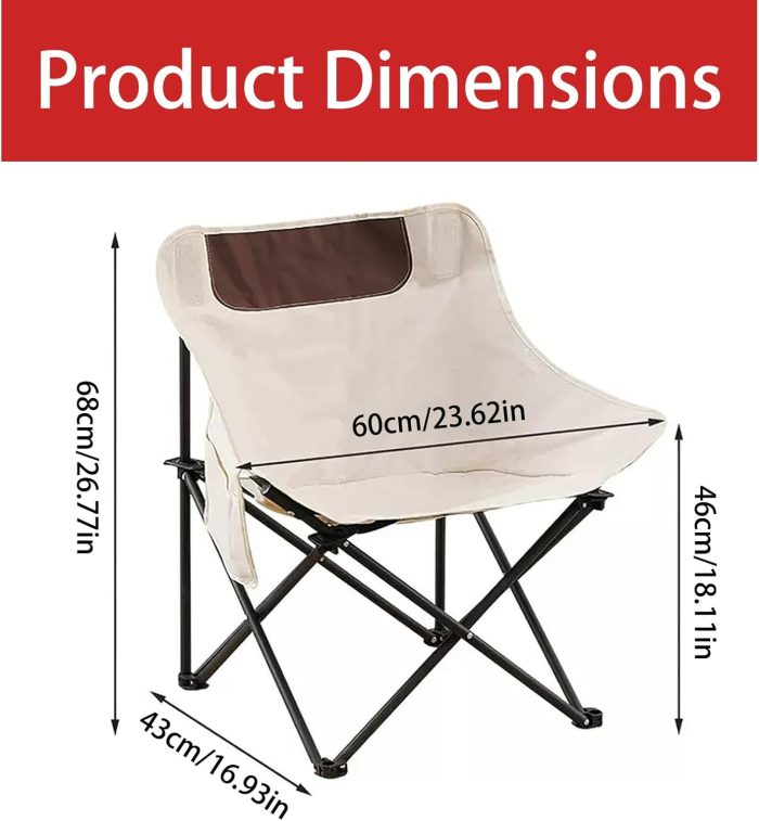Quick Fold Outdoor Chair Includes One Side Pocket And Carry Bag. Great For Use At Camp, Beach Or During Sports Activities Black - Image 3