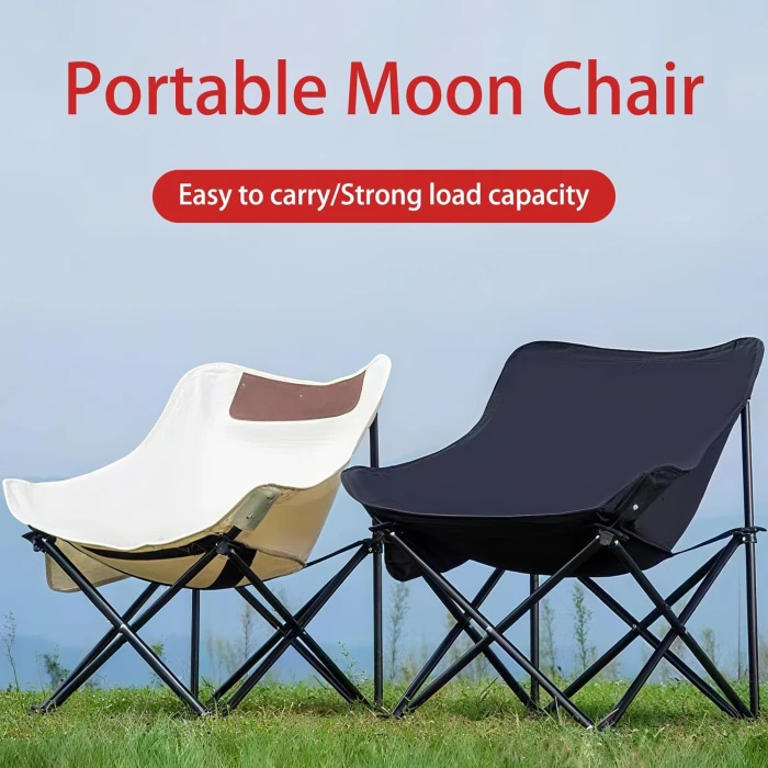 Quick Fold Outdoor Chair Includes One Side Pocket And Carry Bag. Great For Use At Camp, Beach Or During Sports Activities Black - Image 4