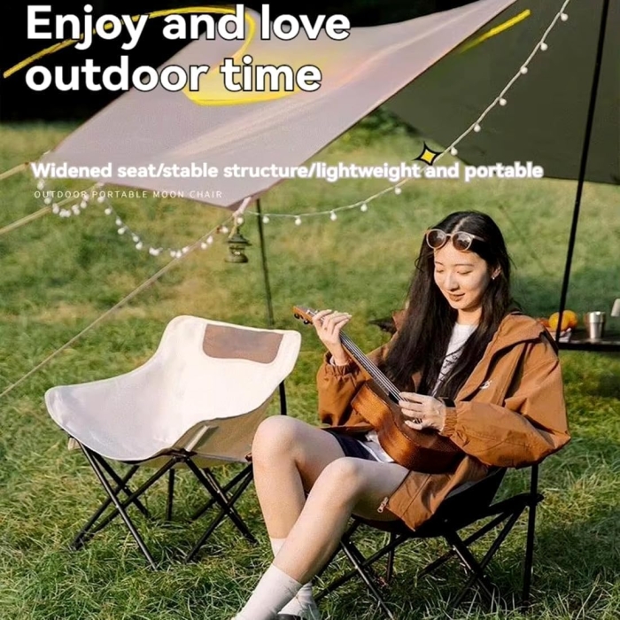 Quick Fold Outdoor Chair Includes One Side Pocket And Carry Bag. Great For Use At Camp, Beach Or During Sports Activities Black - Image 8