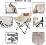 Quick Fold Outdoor Chair Includes One Side Pocket And Carry Bag. Great For Use At Camp, Beach Or During Sports Activities Black - Image 9