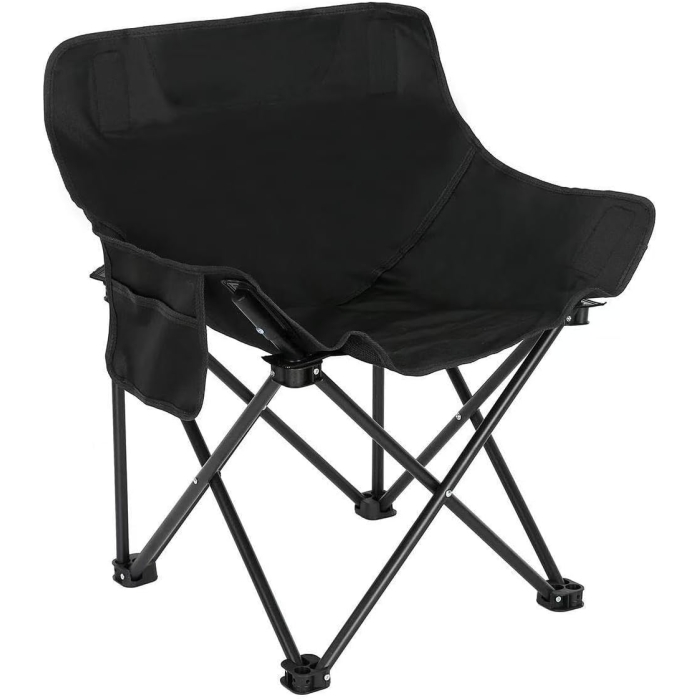 Quick Fold Outdoor Chair Includes One Side Pocket And Carry Bag. Great For Use At Camp, Beach Or During Sports Activities Black - Image 10