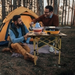Folding Camping Table, Aluminum Roll-up Camp Table, Portable and Durable Table with Carry Bag for Outdoor Picnic, Beach, Kitchen- 21(L) x20(W) x20(H) - Image 2