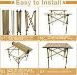 Folding Camping Table, Aluminum Roll-up Camp Table, Portable and Durable Table with Carry Bag for Outdoor Picnic, Beach, Kitchen- 21(L) x20(W) x20(H) - Image 6