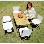 HALAYAYA Portable Camping Table, Folding Table Ultralight Camp Table with Carry Bag Collapsible Table Top for Picnic, BBQ, Cooking, Camping, Beach (M(95 * 56 * 50CM)) - Image 2