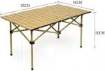 HALAYAYA Portable Camping Table, Folding Table Ultralight Camp Table with Carry Bag Collapsible Table Top for Picnic, BBQ, Cooking, Camping, Beach (M(95 * 56 * 50CM)) - Image 3