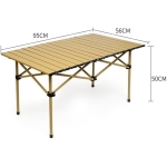HALAYAYA Portable Camping Table, Folding Table Ultralight Camp Table with Carry Bag Collapsible Table Top for Picnic, BBQ, Cooking, Camping, Beach (M(95 * 56 * 50CM)) - Image 3