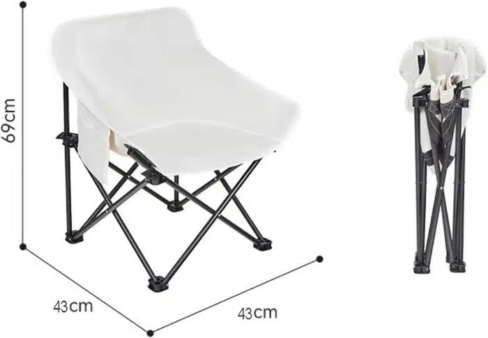 Folding Camping Chair Set of 3, Lightweight Camp Chairs with Table, Portable Chair for Adults Hiking, Fishing, Beach, Picnic, Patio, Travel, Carry Bag,Yellow - Image 3