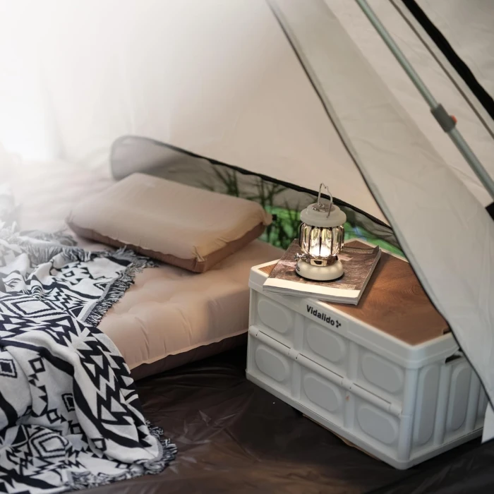 Vidalido 2-4 Person Tent Tall Teepee Tent for Adults Pop up Camping Tents with 2 Doors 6 Windows Double Layer Waterproof Family Tent Portable Instant Tipi Tent for Outdoor Camping Hiking Backpacking - Image 3