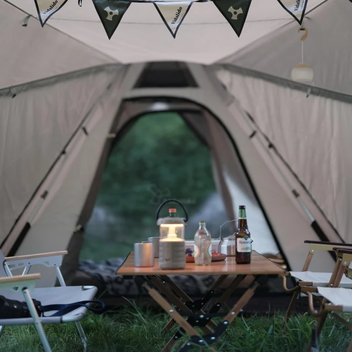 Vidalido 2-4 Person Tent Tall Teepee Tent for Adults Pop up Camping Tents with 2 Doors 6 Windows Double Layer Waterproof Family Tent Portable Instant Tipi Tent for Outdoor Camping Hiking Backpacking - Image 4