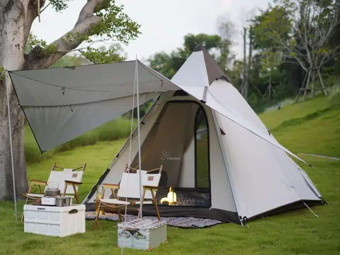 Vidalido 2-4 Person Tent Tall Teepee Tent for Adults Pop up Camping Tents with 2 Doors 6 Windows Double Layer Waterproof Family Tent Portable Instant Tipi Tent for Outdoor Camping Hiking Backpacking - Image 7