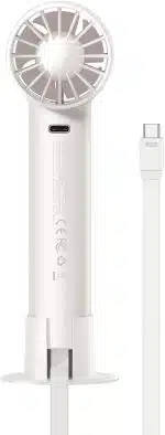 Baseus Flyer Turbine Handheld Fan High Capacity（4000mAh）Type-C Output Line White - Image 4