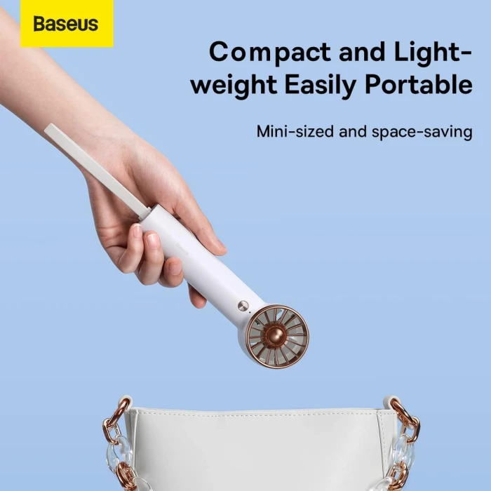 Baseus Flyer Turbine Handheld Fan High Capacity（4000mAh）Type-C Output Line White - Image 2