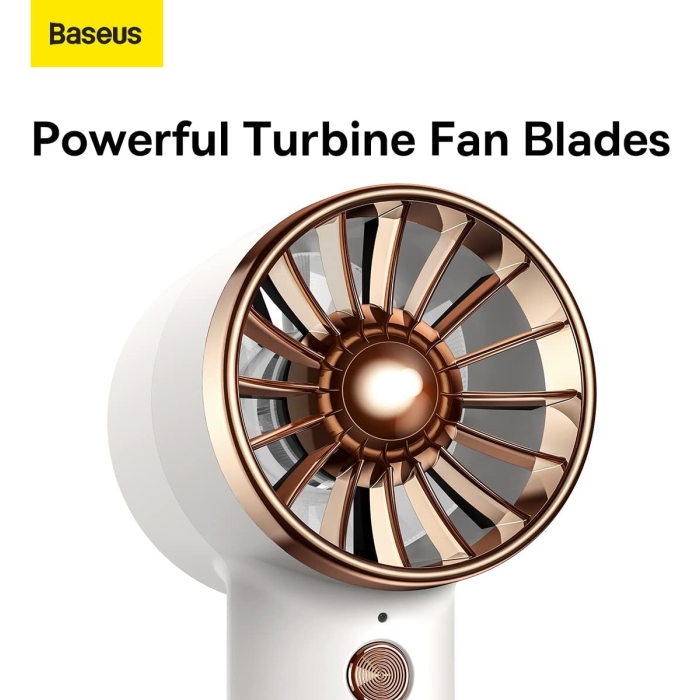 Baseus Flyer Turbine Handheld Fan High Capacity（4000mAh）Type-C Output Line White - Image 5
