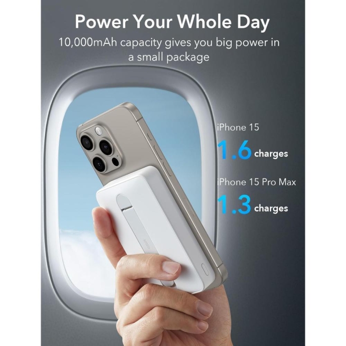 Baro Wireless Power Bank 6000mAh ESR HaloLock Kickstand MagSafe White - Image 4