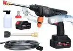 High Pressure Car Washer Gun, 48VF with Dual Battery - 300W, 25000mAh Peak Power 30Bar.Used For Car Washing, Floor Cleaning & Garden Watering. Water Spray Gun (Made In Japan)