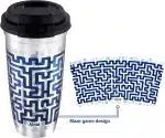 15oz Travel Coffee Mug with Lid, Stainless Steel Vacuum Insulated Double Wall Thermal Tumbler, Maze Design Coffee Cup with Leak-resistant Lid Flip-top lock Birthday Valentine Gifts - Image 6