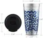15oz Travel Coffee Mug with Lid, Stainless Steel Vacuum Insulated Double Wall Thermal Tumbler, Maze Design Coffee Cup with Leak-resistant Lid Flip-top lock Birthday Valentine Gifts - Image 4