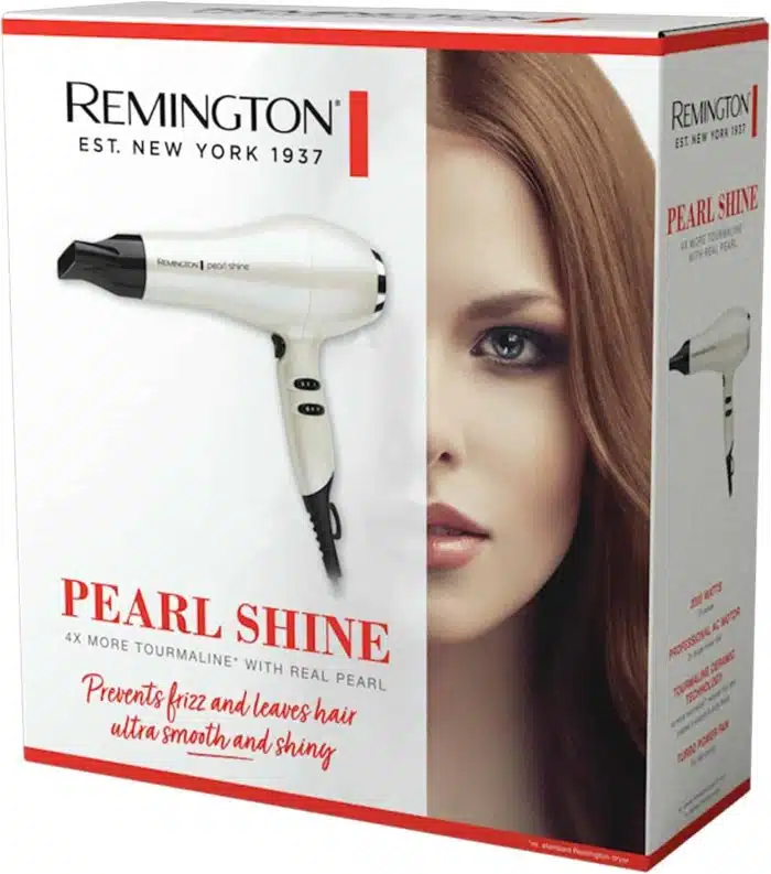 Remington Pearl Shine Hair Dryer, AC2405AU, Salon Professional Styling, 2000W (AU Plug) Turbo Power Fan for Fast Drying, Tourmaline Ceramic Technology Prevents Frizz, White - Image 5