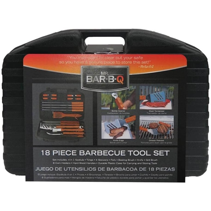 CMr. Bar-B-Q 94001X 18-Piece Stainless-Steel Barbecue Set with Storage Case - Image 4