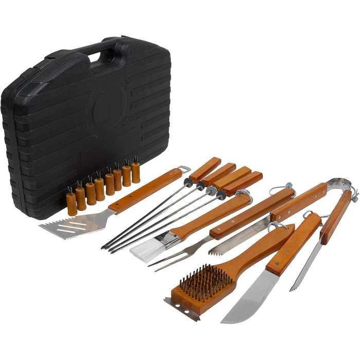 CMr. Bar-B-Q 94001X 18-Piece Stainless-Steel Barbecue Set with Storage Case - Image 3