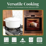 Larder & Vine Enameled Cast Iron 5.7qt Dutch Oven Pot with Lid | Bread Baking | Compatible on All Cooktops & Oven Safe to 500° F | Great for Sourdough Bread | White - Image 5
