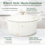 Larder & Vine Enameled Cast Iron 5.7qt Dutch Oven Pot with Lid | Bread Baking | Compatible on All Cooktops & Oven Safe to 500° F | Great for Sourdough Bread | White - Image 6