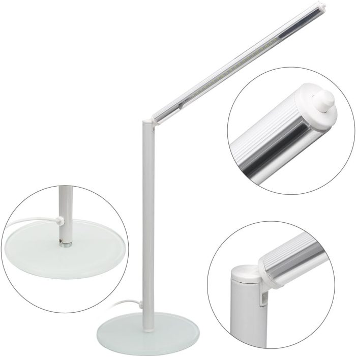 1.8W Desk Lamp 3 Level Brightness White Light DC 5V 0.5A USB Powered White (id: c88 129 3c2 546 57b - Image 3