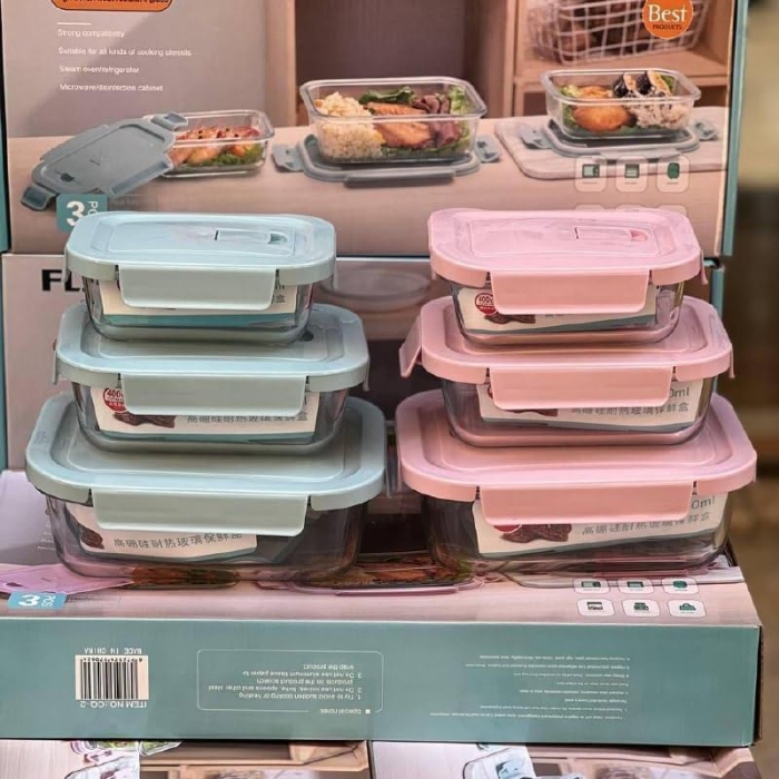 Pack Glass Food Containers for Meal Prep, Durable Leakproof Lids for Lunch Storage, 3 Sizes - Image 5