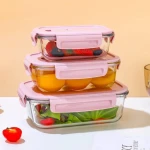 Pack Glass Food Containers for Meal Prep, Durable Leakproof Lids for Lunch Storage, 3 Sizes
