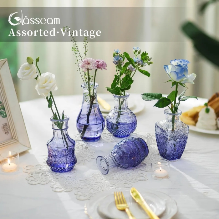 Glass Sprout Vase: Small Vintage Vases - Image 4