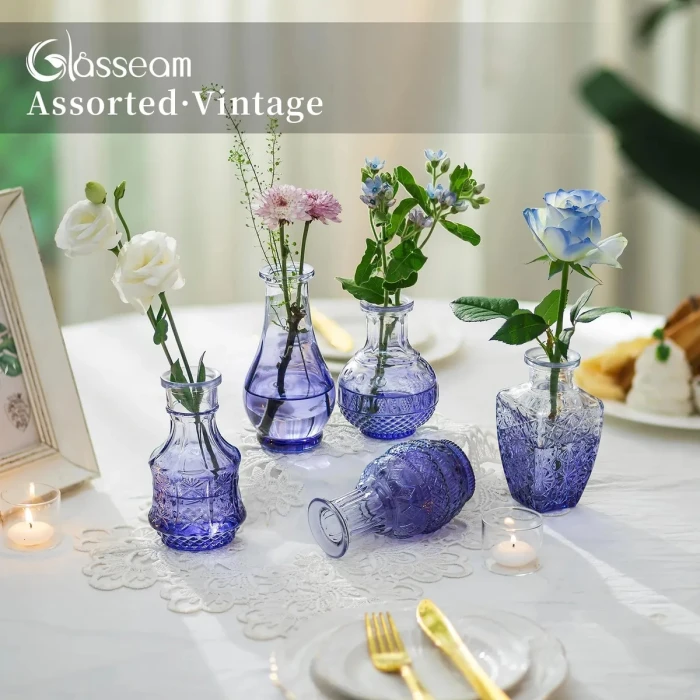 Glass Sprout Vase: Small Vintage Vases - Image 4