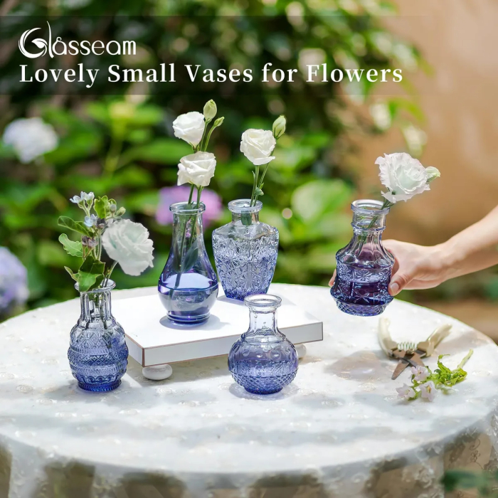 Glass Sprout Vase: Small Vintage Vases - Image 7
