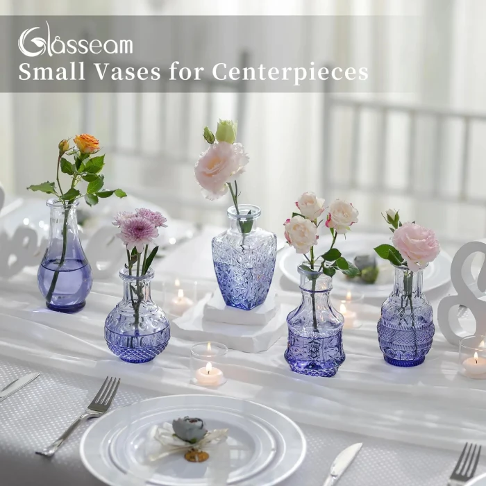 Glass Sprout Vase: Small Vintage Vases - Image 2