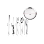 Silverware Flatware Cutlery Set, 20-piece Outdoor Camping Stainless Steel Cutlery, Forks, Spoons, Plates, Food Clips, Portable Cutlery Bag Set (Color : Silver) - Image 2