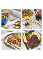 Silverware Flatware Cutlery Set, 20-piece Outdoor Camping Stainless Steel Cutlery, Forks, Spoons, Plates, Food Clips, Portable Cutlery Bag Set (Color : Silver) - Image 7