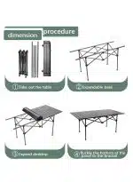 Folding Camping Table with Carrying Bag, Lightweight Aluminum Outdoor Desk for Beach, Picnic, Cooking, Party Dinner, Camping, BBQ - Image 5