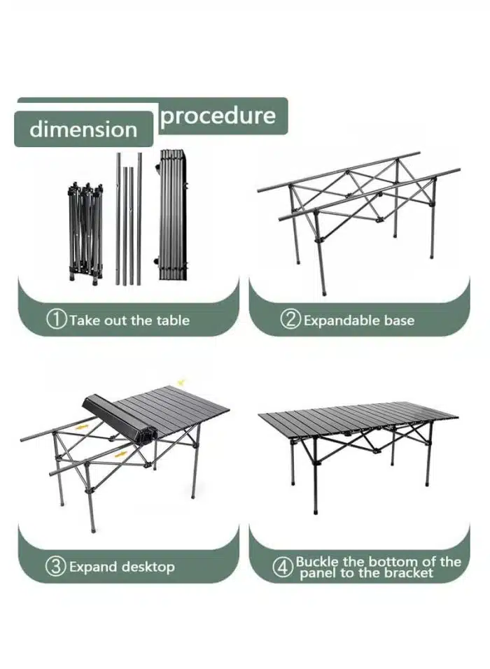 Folding Camping Table with Carrying Bag, Lightweight Aluminum Outdoor Desk for Beach, Picnic, Cooking, Party Dinner, Camping, BBQ - Image 5