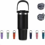 Tumbler with Lid and Straw with Handle, (900 ml), Large Capacity 2*1 - Image 4