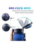 Sports Water Bottle BPA Free Protein Shaker Outdoor Travel Portable Leakproof Drink Bottle 1000ml Blue - Image 4